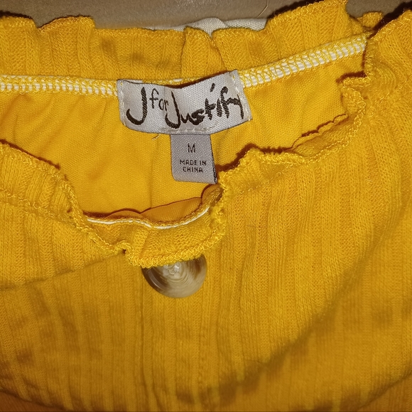 Yellow Ribbed Dress with Tortoiseshell Buttons - Picture 3 of 3